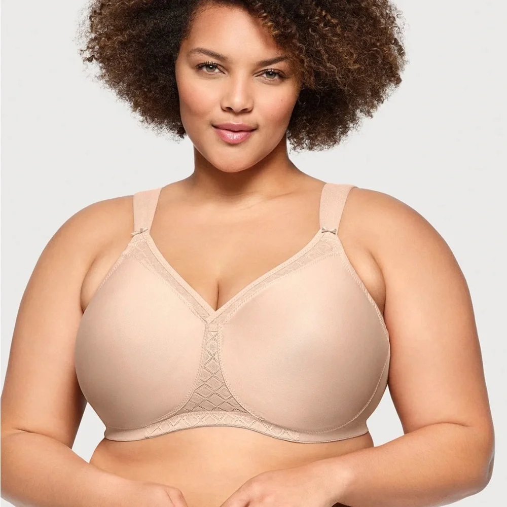 Glamorise MagicLift Seamless Support T-Shirt Bra 38C Cafe